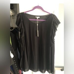 Max Studio Black Pleated Blouse